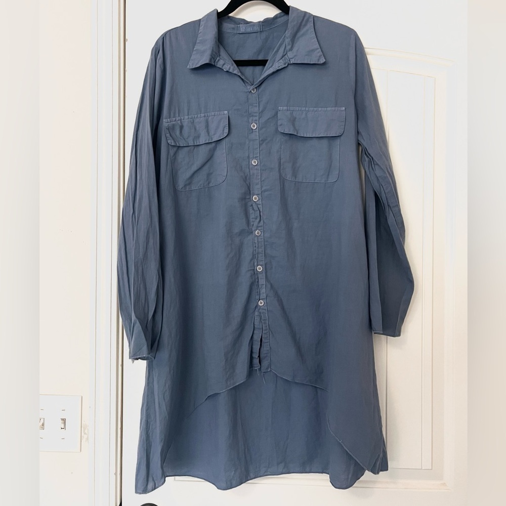 CP Shades Buttondown High Low Tunic Shirt